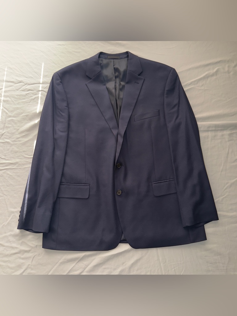 Lauren Ralph Lauren Navy Blazer 46r Nwot Textured Suit Jacket